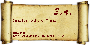 Sedlatschek Anna névjegykártya